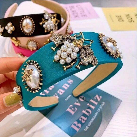 NEW! EXQUISITE Baroque QUEEN BEE Elegant HEADBAND - Picture 2 of 6